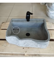 Antrasit Batarya Çıkışlı  Şekilsiz Lavabo