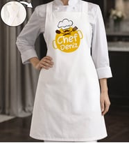 BK Gift Kişiye Özel İsimli Çapraz Askılı Beyaz Mutfak Önlüğü - 7, Aşçı Önlüğü, Şef Önlüğü, Anneye Hediye