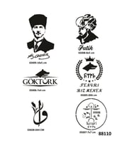 Fatih Atatürk 6 Adet Geçici Dövme Şablonu Spreysiz Sadece Stencil