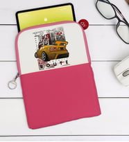 BK Gift Tokyo Route Tasarımlı Taşınabilir Koruyucu Tablet Kılıfı & Organizer Çanta - Pembe-1