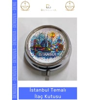 #İlaçKutusu Model 2 Hediyelik Taşınabilir 3 Bölmeli Kapaklı Sağlık Aksesuarı İstanbul Temalı İlaç Ku