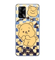 Oppo A74 Uyumlu Winnie The Pooh Desenli Şeffaf Telefon Kılıfı