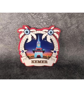 Magnet Kule Saat Martı Nazar Göz Palmiye Deniz Balık Bayrak Buzdolabı Süsü Ahşap Magnet Mıknatıslı Hediyelik Eşya