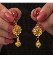 1000 Ayar Saf Gümüş Gold Kaplama Sallantılı Trabzon Örmesi Kazaz Kadın Küpe