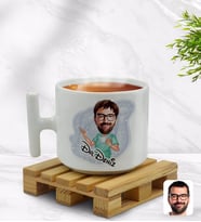 BK Gift Kişiye Özel Erkek Cerrah Karikatürlü T Kulplu Beyaz Middle Kupa Bardak-1