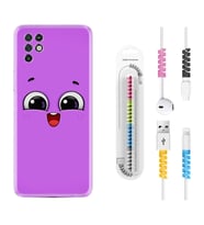 INFINIX Note 11 Pro Note 10 Hot 9 Play Kılıf Kablo Koruma Spiral Silikon Purple Sweety 1717