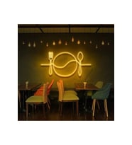 Restoranlara Özel Kaşık Çatal Tabak Neon Tabela
