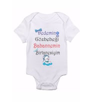 Dedemin Gözbebeği Babannemin Birtanesiyim Baskılı Bebek Body Zıbın