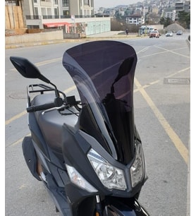 MOTOCAM SYM JET 14 200 Ön Cam 2017-2026 Model 65cm Siyah Renkli 4mm UZUN
