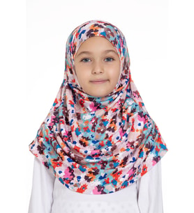 Bebe Mavisi Pratik Hazır Geçmeli Genç Tesettür Bone Jakar Desenli Pileli Kendinden Boneli 2407_11