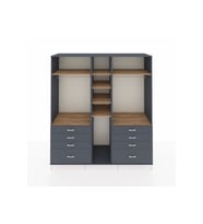 Kronos Dolap 8 Raflı 8 Çekmeceli 3 Askılı 220x59x243 Antrasit-Çam/Antrasit