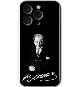 İphone 15 Pro Kılıf HD Desen Baskılı Kılıf - Atatürk İmza