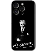 İphone 15 Pro Kılıf HD Desen Baskılı Kılıf - Atatürk İmza