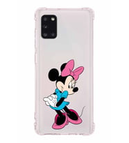 Samsung Galaxy A31  Köşe Korumalı Antişok Kapak Minnie Mouse Tasarımlı Şeffaf  Kılıf