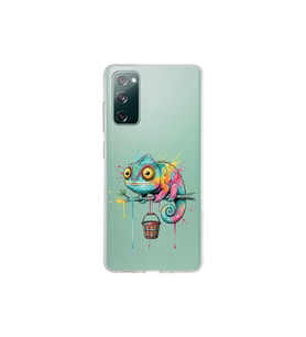 Samsung Galaxy S20 FE ile Uyumlu Splash Bukalemun Tasarımlı Şeffaf Silikon Kılıf