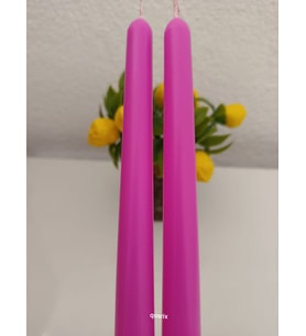 qosrix 2'li Açık Pembe Şamdan Mumu 1. Kalite Soya Doğal Pudra Kokulu Uzun Çubuk Konik Mum Dekoratif