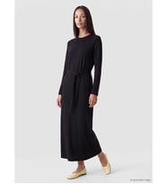 LCW EVERYDAY Siyah Soft Touch Beli Kuşaklı Elbise