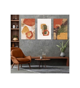 SOYUT DESEN ŞEKİLLER 3'LÜ MDF TABLO SET