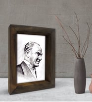 BK Gift Atatürk Tasarımlı Dekoratif Doğal Masif Ahşap Çerçeve 15x20cm-20 (Beyaz)