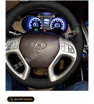 Hyundai ix35 Dikme Direksiyon Kılıfı Alcantara Süet Monza Black LM-Style-Style Plus-Elite-Elite APA 2010-2015