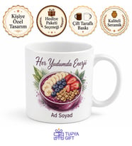 Açai Bowl Temalı Özel Tasarım Baskılı Porselen Kupa Bardak Hediye