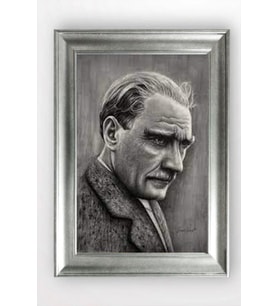 Gümüş Çerçeveli Atatürk Tablo cv1420