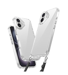 Apple iPhone 16 Plus Uyumlu Kılıf Airbagli Takılabilir Askı Aparatlı Zore Snap Silikon Kapak (Şeffaf)
