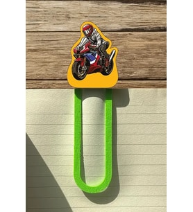 Motorcu Kasklı Kitap Ayracı