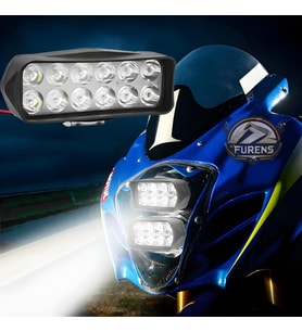 12 Led Motosiklet Farları Parlak Beyaz Işık 15000 Lümen Led Scooter Spot Işığı Motosiklet Sis Lambas