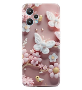 Realme 9 Pro Kılıf Boutique Baskılı Resimli Pembe Kelebekler Pcode -088