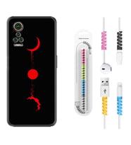 General Mobile GM 21 Pro GM 22 Pro Plus Kılıf Kablo Koruma Spiral Silikon Red Moon 1710