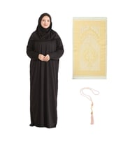 Namaz Elbisesi Eşarp Seccade Tesbih Set, İslami Giyim Takım Ferace Turban Şal