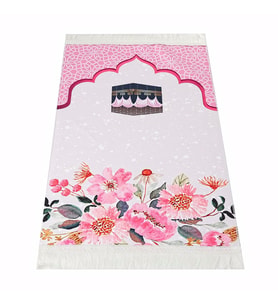 Çocuk Seccadesi Kabe Pembe 82×45 cm 110 gr - Tesbih Hediyeli