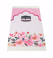 Çocuk Seccadesi Kabe Pembe 82×45 cm 110 gr - Tesbih Hediyeli
