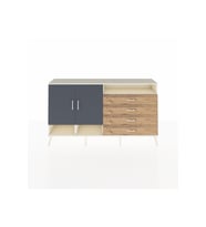 Arges Konsol 5 Raflı 4 Çekmeceli 2 Kapaklı 176x30x99 Aytaşı-Antrasit/Çam