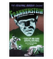 Frankenstein Film Afişi Yeşil Tablo Ahşap Poster Dekoratif