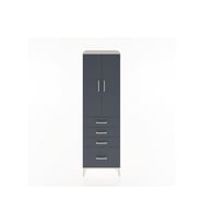 Hyperion Dolap 3 Raflı 4 Çekmeceli 2 Kapaklı 60x44x195 Aytaşı-Antrasit