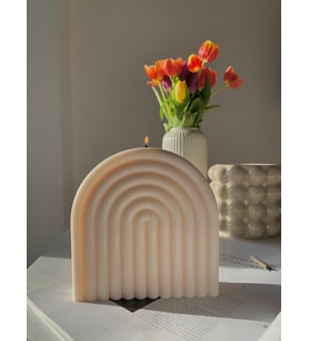 Dekoratif Kokulu Doğal % 100 Soya Wax Büyük Gökkuşağı Mum