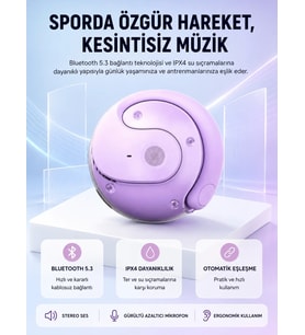 S05 Kablosuz Kulaklık Bluetooth 5.3 IPX4 Su Geçirmez Stereo Ses Otomatik Bağlantı Yeni Nesil