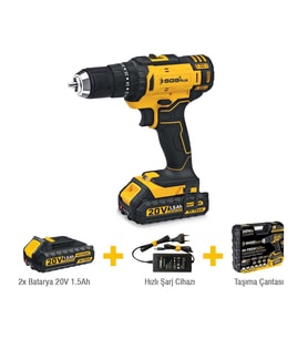 AKÜLÜ VİDALAMA SETİ DARBELİ 20V, 2X1,5 AH SGS 5248