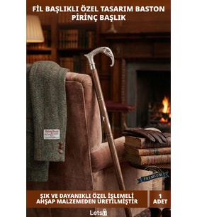 El İşçiliği Ahşap ve Pirinç Fil Başlıklı Dayanıklı Baston