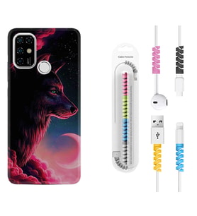 Casper E30 F20 X20 Kılıf Kablo Koruma Spiral Silikon Wolf and Moon 1380