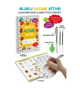 Oluklu Alfabe Kitabı (Uçan Sihirli Kalem ve Kalem Tutucu Hediyeli)