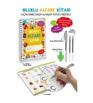 Oluklu Alfabe Kitabı (Uçan Sihirli Kalem ve Kalem Tutucu Hediyeli)