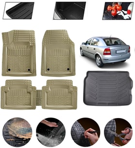 Opel Astra G 1998-2004 Hatchback Uyumlu Paspas Araca Özel Bagaj Havuzu MBS Bej