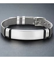Tamamı Saf Çelik Silver Kemer Kordonlu Sade Şık Çelik Bileklik 23 cm (Gümüş)
