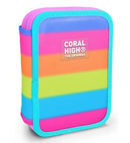 Coral High İki Katlı Organizer Kalemlik - Pembe Turuncu Renk Geçişli, Kız Çocuk/Kadın, Pembe Turuncu Renk Geçişli (Çok Renkli)