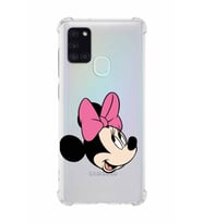 Samsung Galaxy A21s   Köşe Korumalı Antişok Kapak Minnie Mouse Tasarımlı Şeffaf  Kılıf
