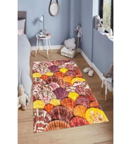Dijital Baskılı Kaymaz Taban Yıkanabilir Kolay Temizlenir Modern Çocuk Odası Halısı NDÇ-HT-1157 (Turuncu)