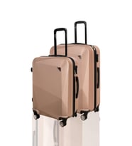 Polo&Sky Elmas Model Gold Renk 2'li Valiz Seti (Orta+Büyük)